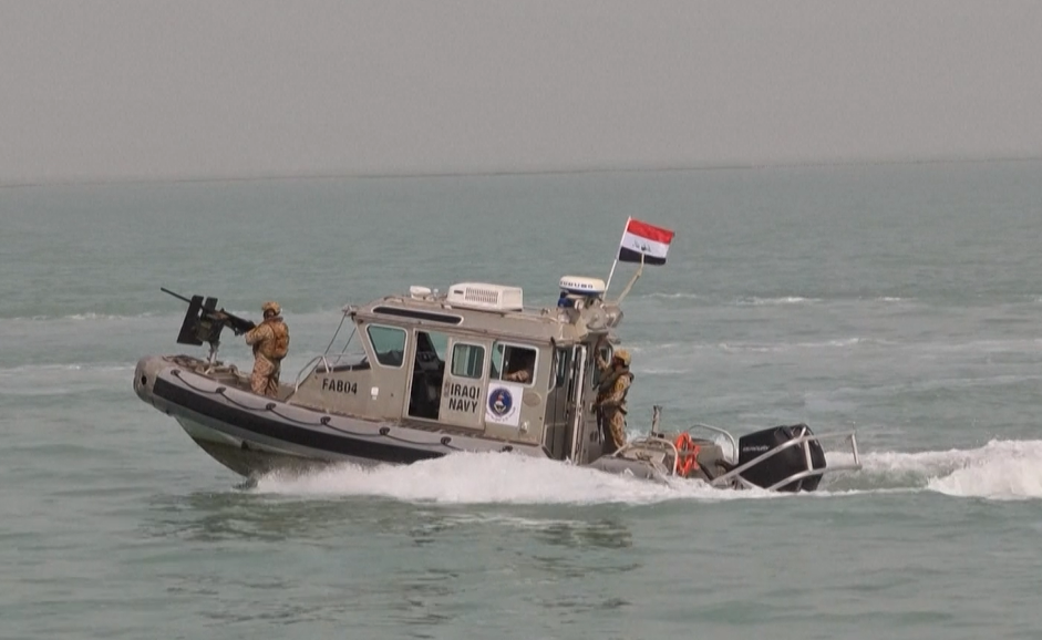File Photo - Iraq’s state ports company and naval forces carry out a joint operation in Iraqi territorial waters and the Khor Abdallah channel to ensure navigational safety and crack down on oil smugglers on August 7, 2025. 